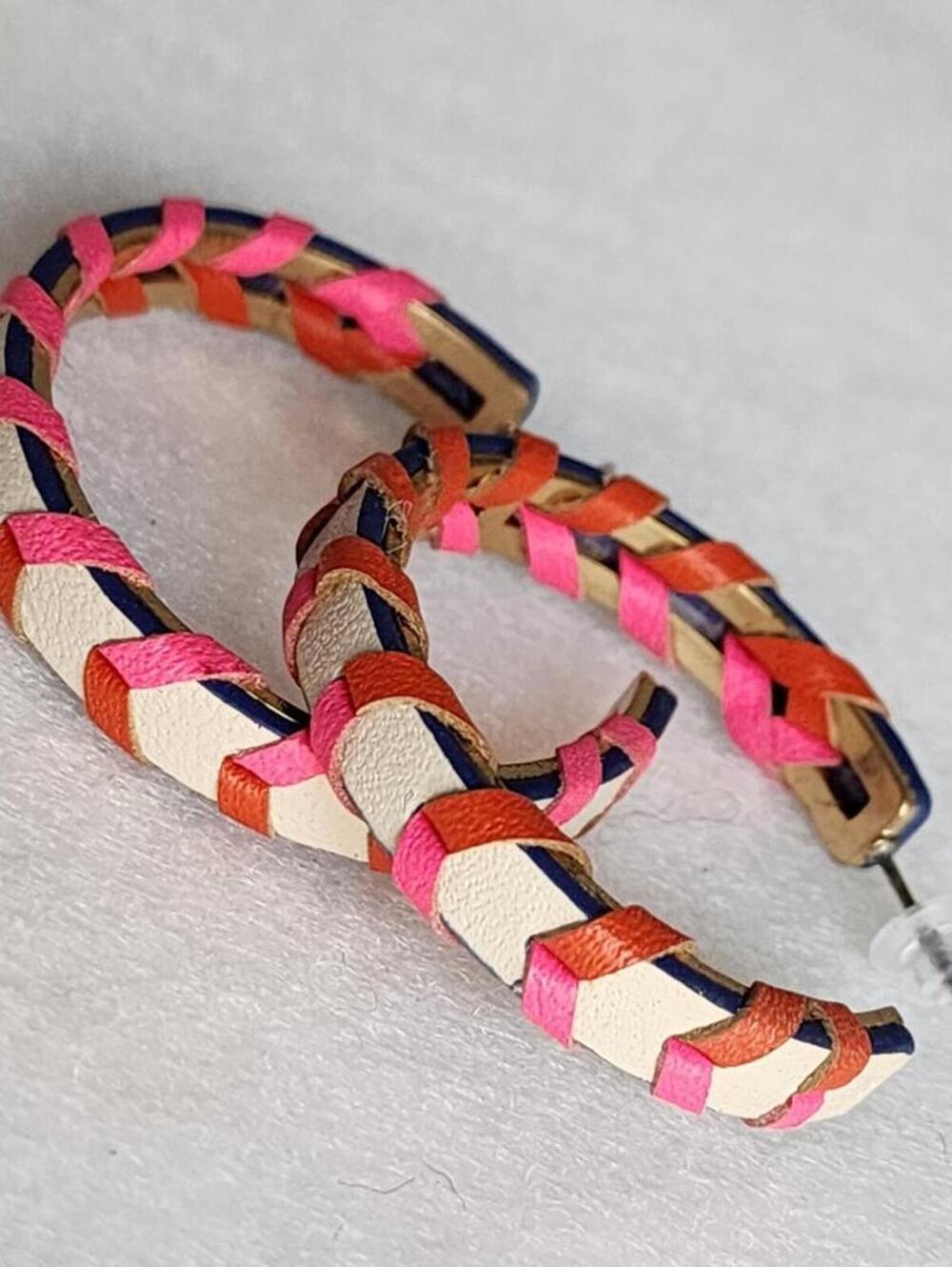 Retro Chevron Hoop Earrings